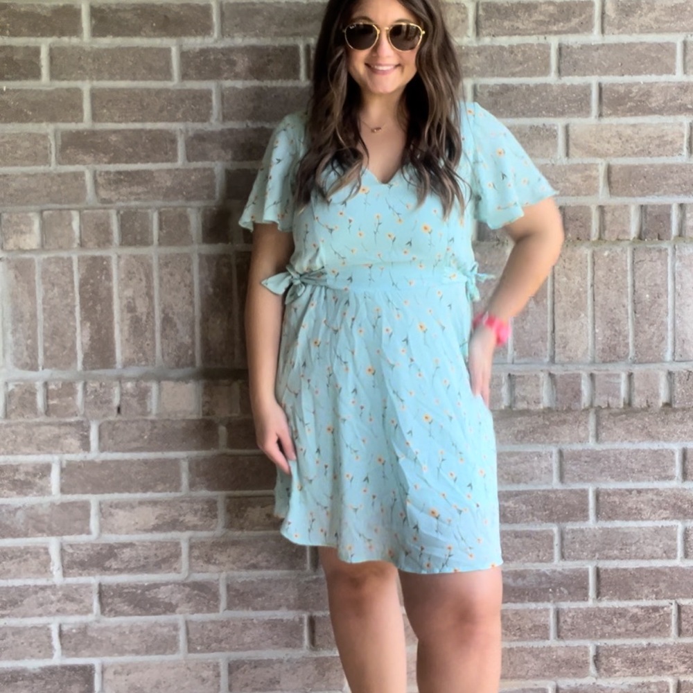 Blue floral dress